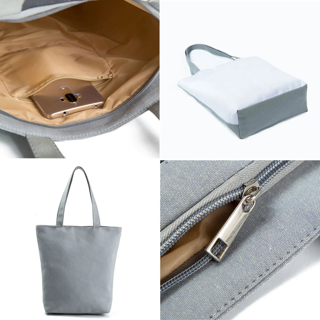 Customizable Cute West Dog Handbags For Women Groceries Pug Retriever Shopping Bags Foldable Animal Large Capacity Shoulder Bag