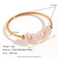 E.B.belle Gold Plated Stainless Steel Freshwater Pearls Rings For Women Accesorios Para Mujer Bagues Acier Inoxydables Femmes