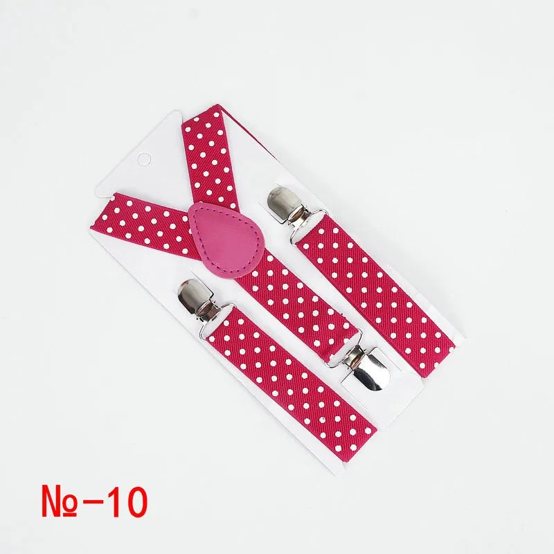 Fashion Polka Dot Colorful Children Belt Baby Boys Girls Suspenders Clip-on Y-Shape Braces Elastic Kids Adjustable 3 Clips Belts