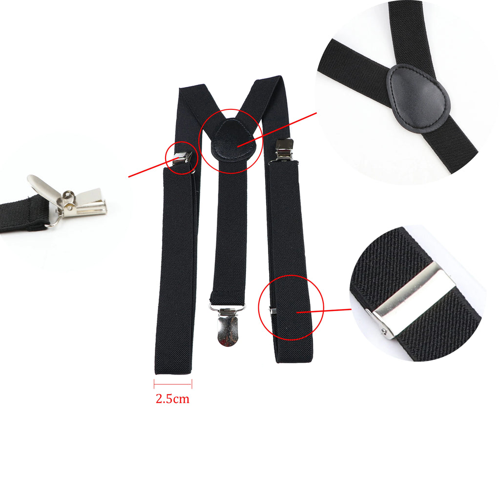 Elastic Suspenders Musical Bowtie Set Braces Men Women Piano Music Note Adjustable Braces For Wedding Y-Back Shirt Accessories