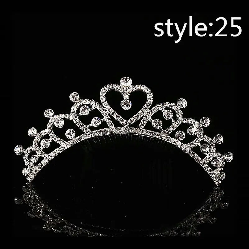 Women Crystal Tiaras and Crowns Headband Kid Girls Bridal  Wedding Party Accessiories Crowns Princess Hair Jewelry Headdress