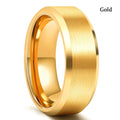 2023 Trendy Men's 8mm Black Titanium Wedding Band Rings Double Black Groove Beveled Edge Stainless Steel Engagement Ring For Men