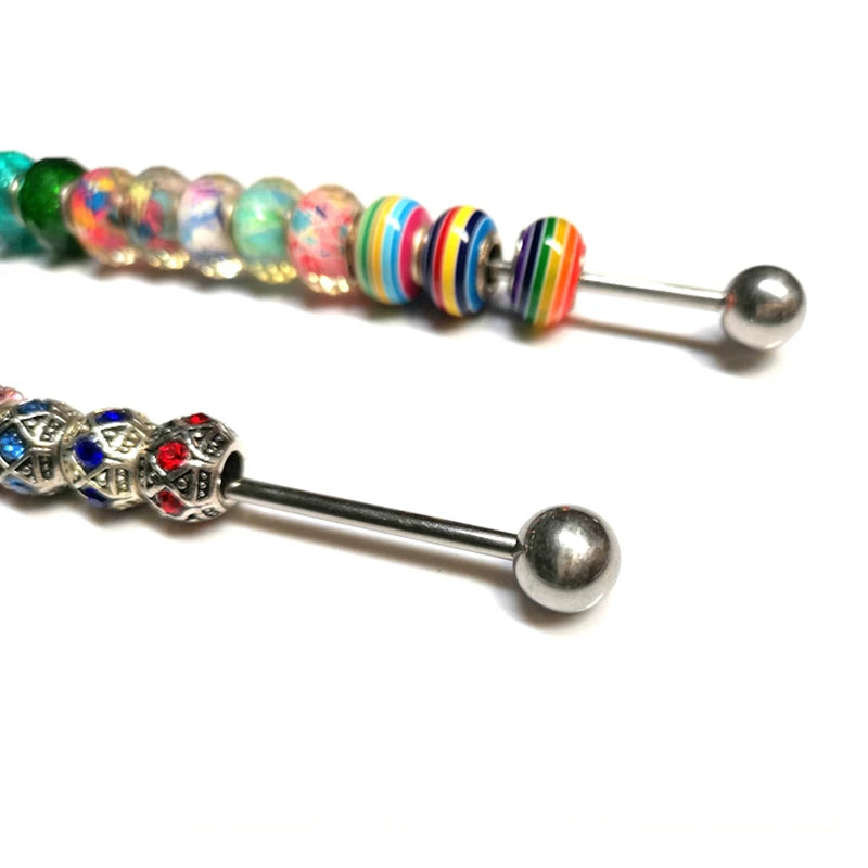 Jewelry Charm Beads Display Metal Rod Stainless Steel 2mm 3mm Hole Bracelet Beads Holder Organizer Trollbeads Storage Showcase