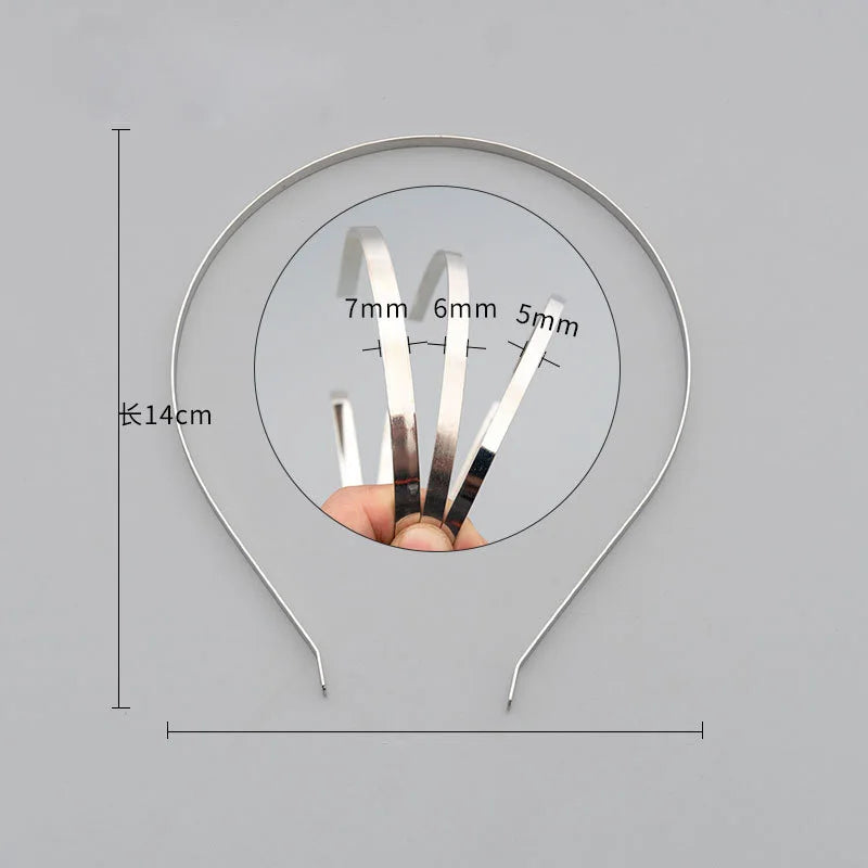 10pcs/lot Fashion Metal Blank Hairband Hairwear 3 4 5 6 7mm Width Handmade Women Decoration Hairbands DIY Hair Jewelry Findings