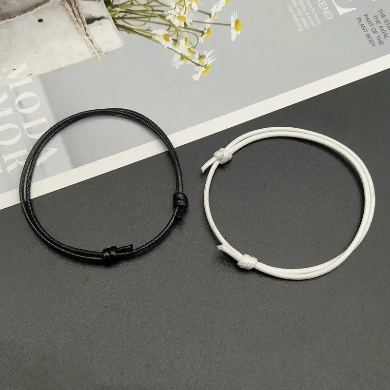 2 pcs /lots Rope Anklet Black White Red Color Adjustable Classic Men Women Summer Barefoot Sandals Jewelry On Foot