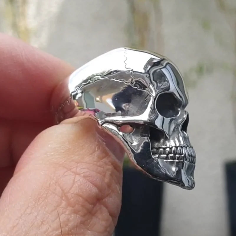 Hip-Hop Men's Biker Rings Ghost Head Skull Rings for Men Gothic Punk Metal Rock Biker Jewelry Accessories Wholesale