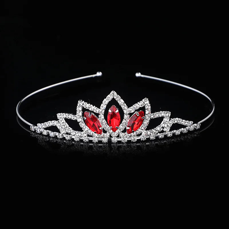 AINAMEISI Crystal Glass Crown Headband Children Girl Princess Crown Headdress Wedding Hair Accessories Party Gifts