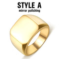 BEIER  Men's High Polished Fashion Man's 316L Stainless Steel Biker Unique Golden Black Square Ring For Men Gift BR8-177