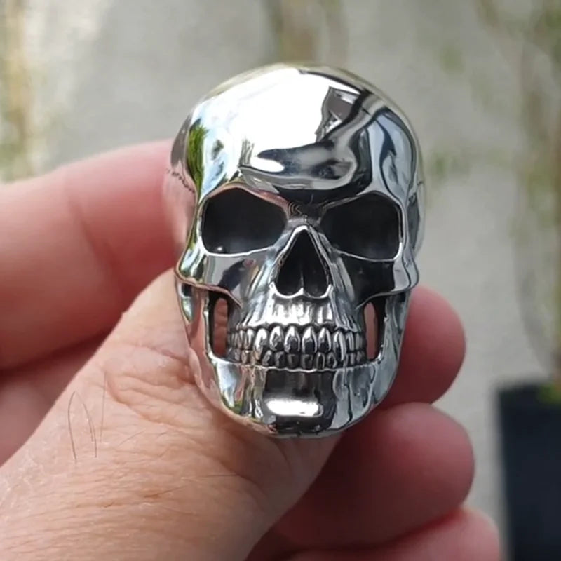 Hip-Hop Men's Biker Rings Ghost Head Skull Rings for Men Gothic Punk Metal Rock Biker Jewelry Accessories Wholesale