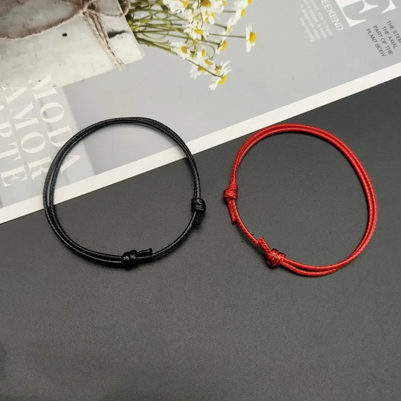 2 pcs /lots Rope Anklet Black White Red Color Adjustable Classic Men Women Summer Barefoot Sandals Jewelry On Foot