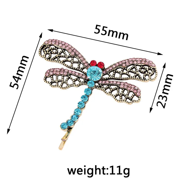 Cartoon Dragonfly Hairpin Hair Clips Barrettes For Women Fashion Metal Jewelry Gift