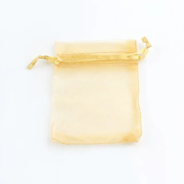 50pcs/lot (4 Size) Organza Gift Bag Jewelry Packaging Bag Wedding Party Goodie Packing Favors Cake Pouches Drawable Bags Present