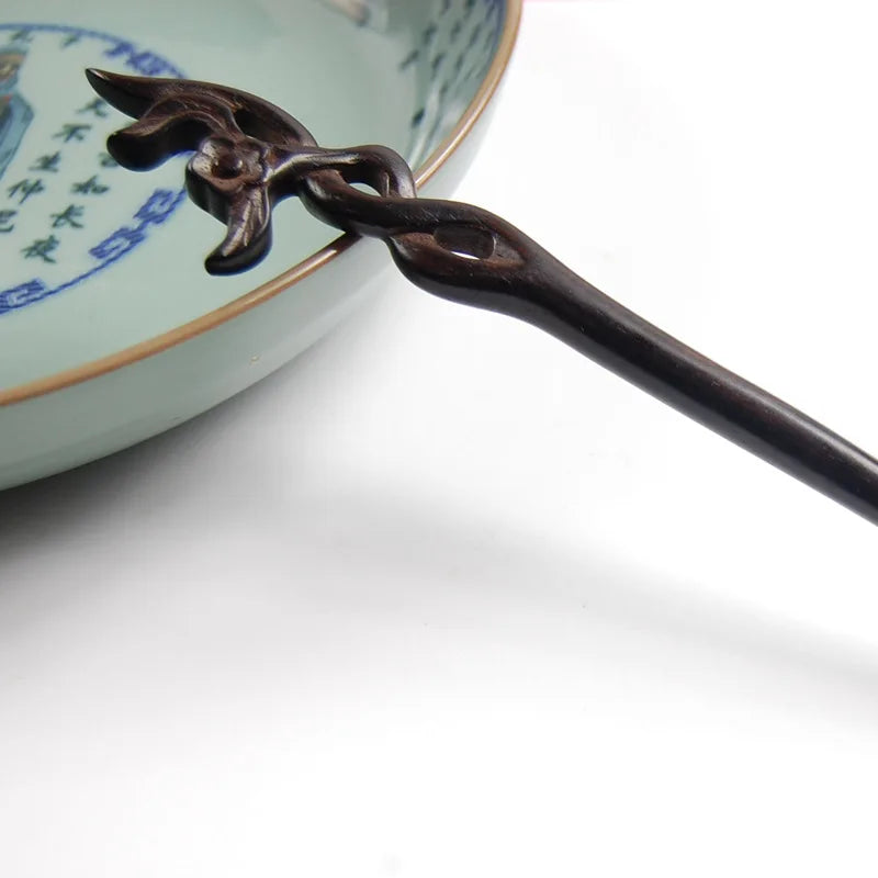 Chinese Hairpin Sticks Carving Sandalwood Step Shake Vintage Hanfu Dress Hair Forks Jewelry Plum Blossom Shaped Hair Accessories