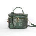 TOPHIGH Custom Design  Round Green Ostrich Leather Box Bag For Women 2025 Retro Bucket  Tote Bag  Snake Pattern Boxes Handbag