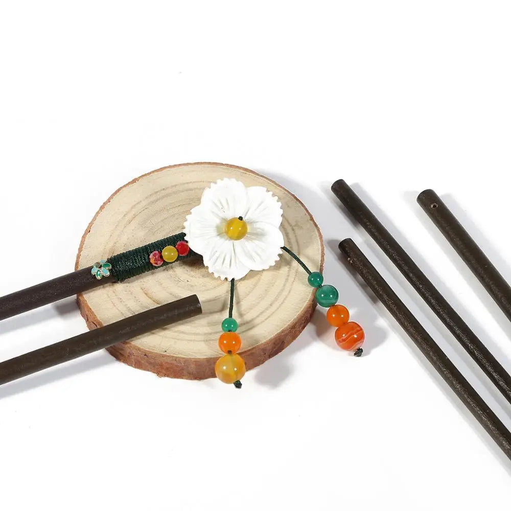 1pcs 18/15cm Classical Wooden Hair Stick Dark Brown Blank Base Hair Stick For DIY Hairpin Headwear Jewelry Hair Accessories