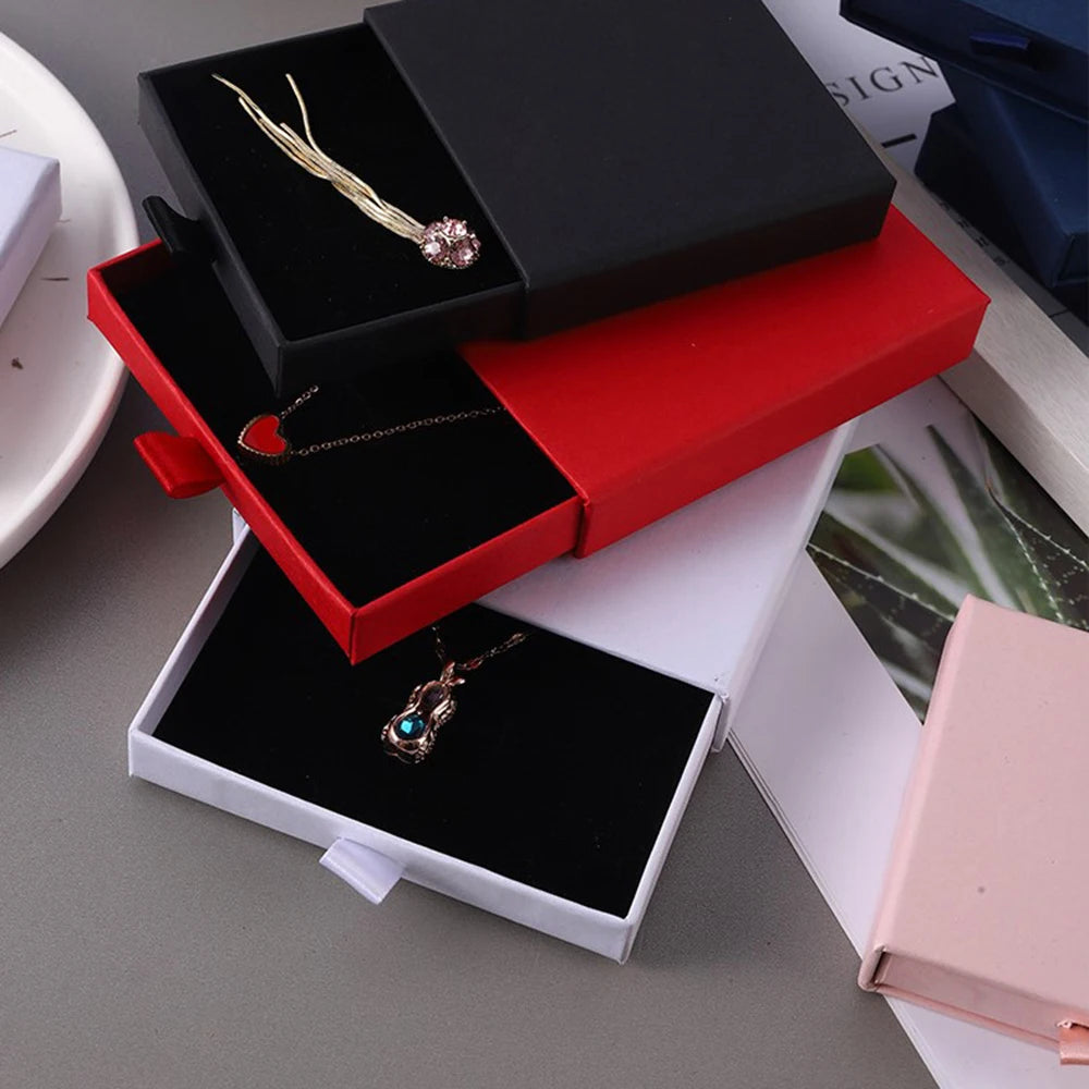 Thicken Paper Drawer Jewelry Box Greeting Card for Necklace Bracelet Ring Gift Display Case Jewelry Packaging Boxes Wholesale