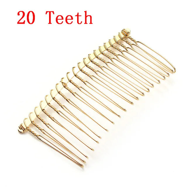 6pcs 10/15/20/30 Teeth DIY Metal Hair Comb Claw Hairpins Black/Rhodium For Wedding Jewelry Making Findings Components Comb