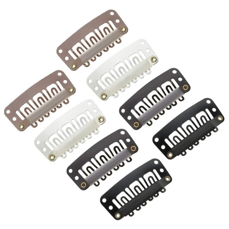 50pcs 28/32mm 6 Teeth Wig Clip Metal Snap Pin Jewelry for Women Small Hair Comb Extension Hairpiece DIY Making Supply Accessory