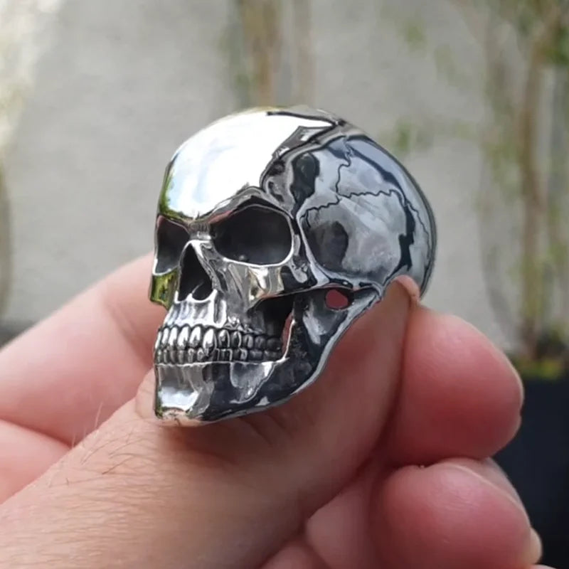 Hip-Hop Men's Biker Rings Ghost Head Skull Rings for Men Gothic Punk Metal Rock Biker Jewelry Accessories Wholesale