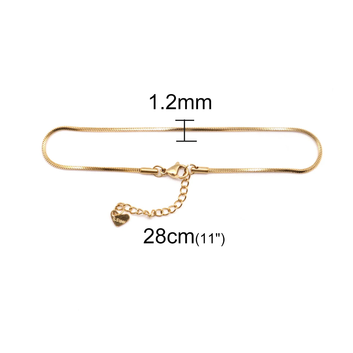 Fashion 304 Stainless Steel Anklet Gold Color Chain Anklet For Women Foot Bracelets Leg Chain Jewelry Accessories Gifts ,1 Piece