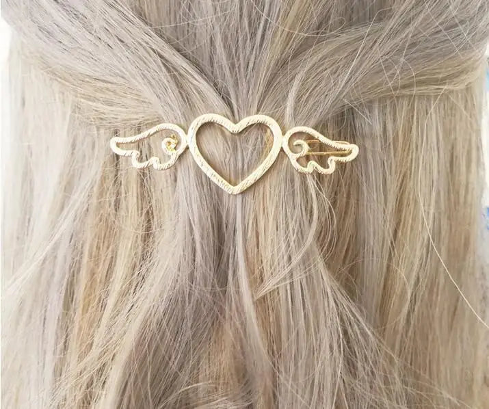 2019 Korean Fashion New Hair Accessories Gold Love Cupid Wings Ladies Hairpin Manufacturers Wholesale Sales Bride Crown