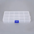 15 Slot Plastic Adjustable Transparent Jewelry Ring Earrings Box Case Portable Organizer Storage Box Jewelry Package