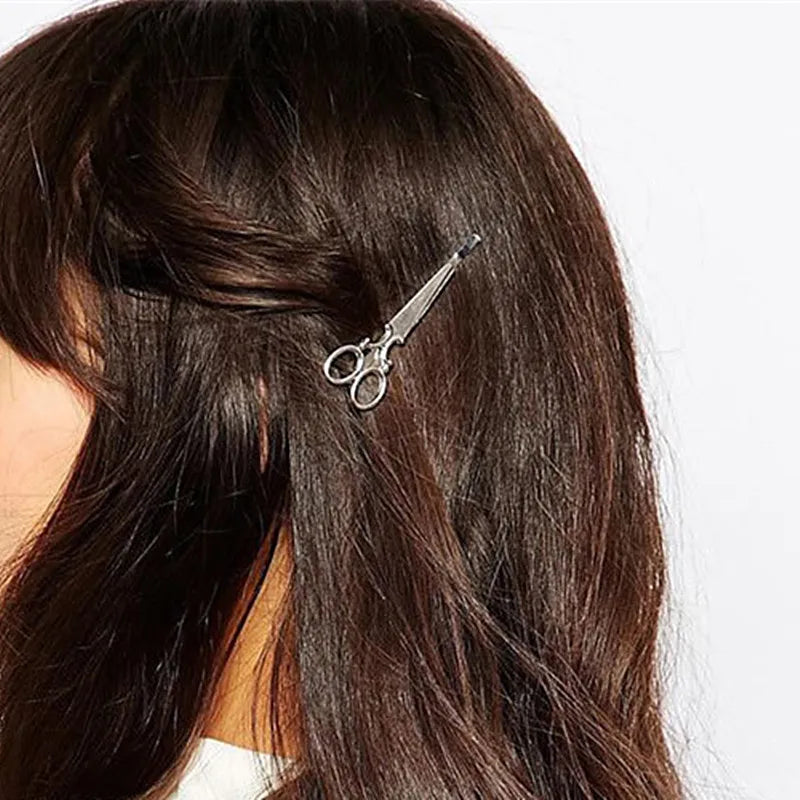 1pc Women Hairpin Scissors Pattern Hair Clip Hair Barrettes Apparel Accessories Gold Color Headpiece Wholesale Hair Jewelry
