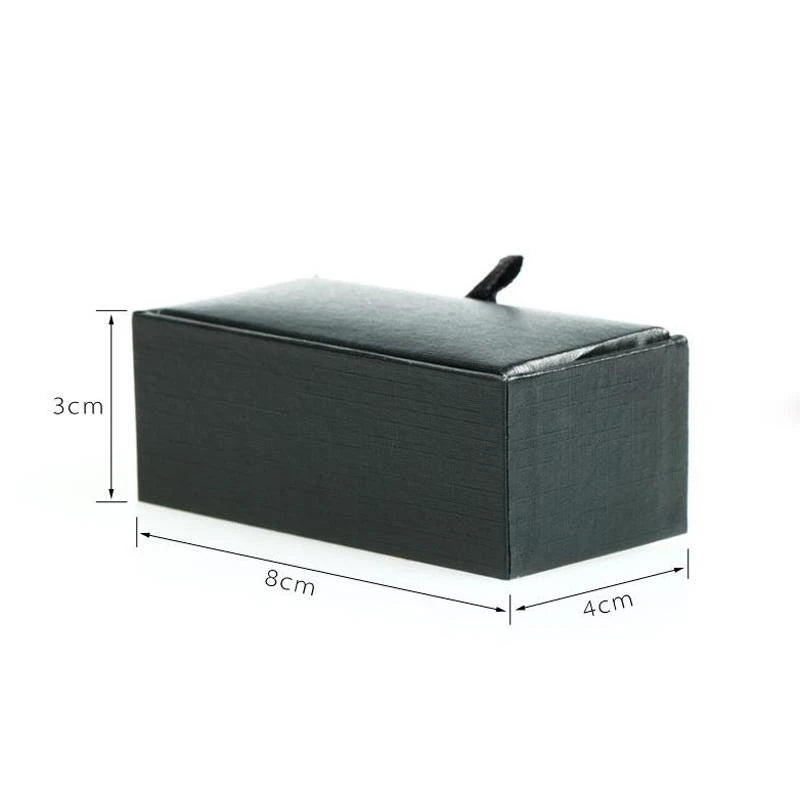 Black PU Leather Geschenk Box for Manschettenknopfe cufflinks Storage Box Jewellery Cuff Links Gift Organizer Packaging Box Case