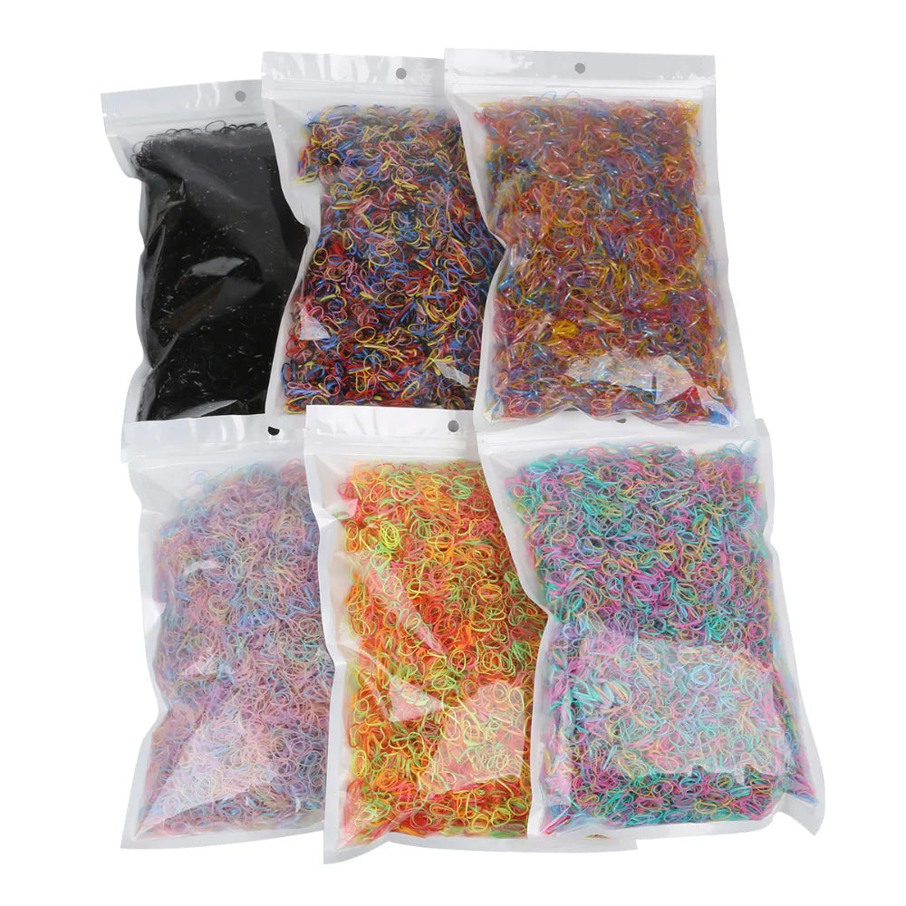 About 1000pcs/bag 2018 New Child Baby Hair Holders Rubber Bands Elastics Girl's Tie Gum Braids Hair Accessories
