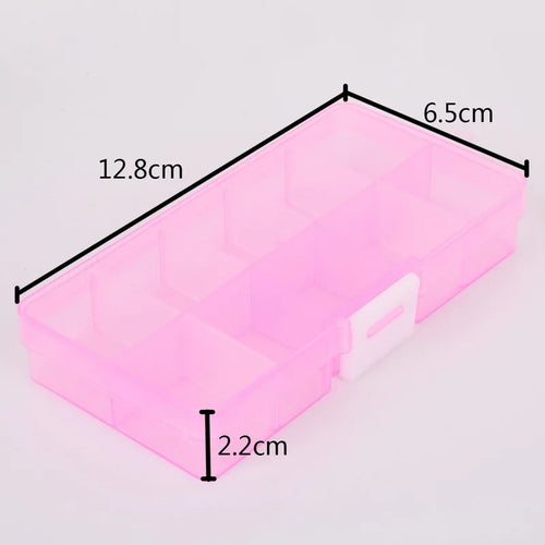 10 Slots Adjustable Transparent Jewelry Storage Box Ring Earring Drug Pill Beads Portable Plastic Organizer Case Travel Bins