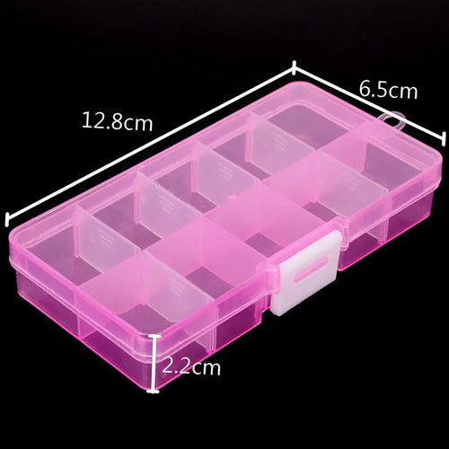 10 Slots Adjustable Transparent Jewelry Storage Box Ring Earring Drug Pill Beads Portable Plastic Organizer Case Travel Bins