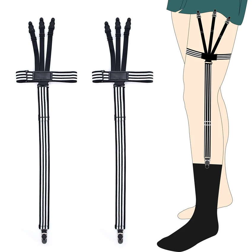 Fashion Man's Garters Shirt Stays Skirt Holder Gentleman's Leg Suspenders Gourd Buckle Elastic Uniform Strap Shirt Garters