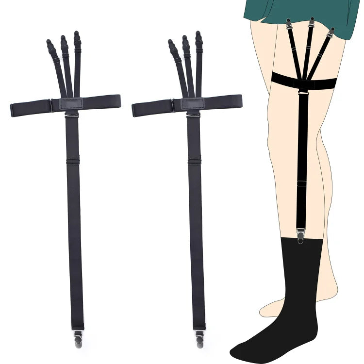 Fashion Man's Garters Shirt Stays Skirt Holder Gentleman's Leg Suspenders Gourd Buckle Elastic Uniform Strap Shirt Garters