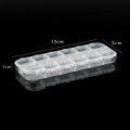 One Piece 13x5x1CM 12 Slots Compartment Plastic Storage Box Adjustable Rectangle Jewelry Container Box Case for Beads&earrings