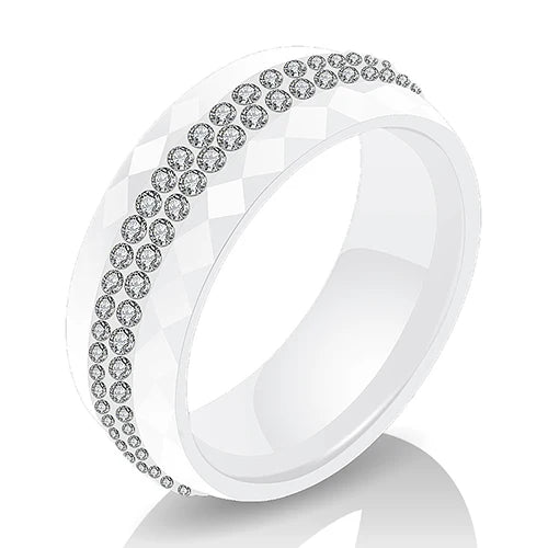 High Qulity Women Jewelry Ring Wholesale Black And White Simple Style Comly Crystal Ceramic Rings for Women