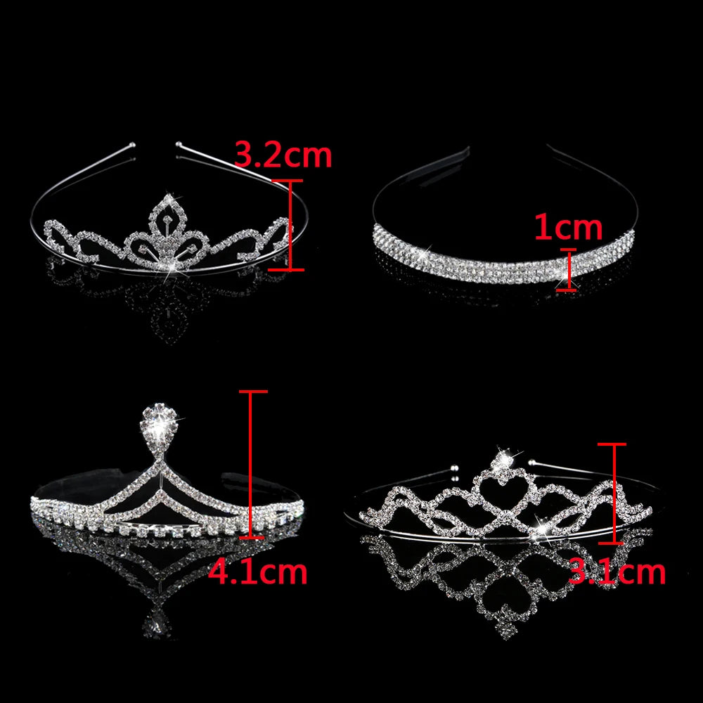 AINAMEISI New Princess Tiaras and Crowns Headband Kid Girls Bridal Prom Crown Wedding Party Accessiories Fashion Hair Jewelry