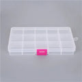 15 Grid Adjustable Transparent 5 Colors Jewelry Storage Box Ring Earring Beads Case Plastic Portable Organizer Box Travel Bins
