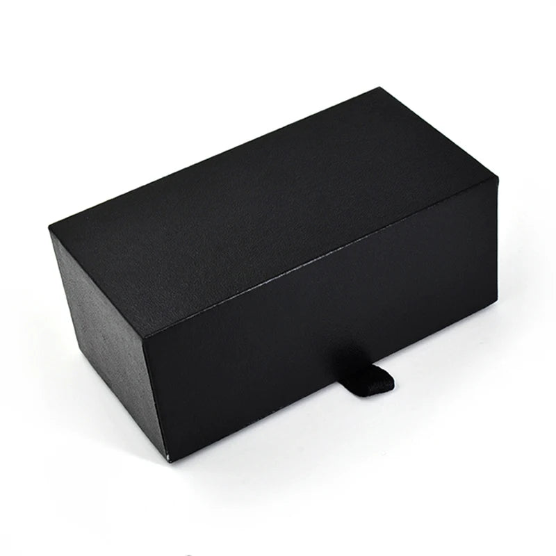 Black PU Leather Geschenk Box for Manschettenknopfe cufflinks Storage Box Jewellery Cuff Links Gift Organizer Packaging Box Case