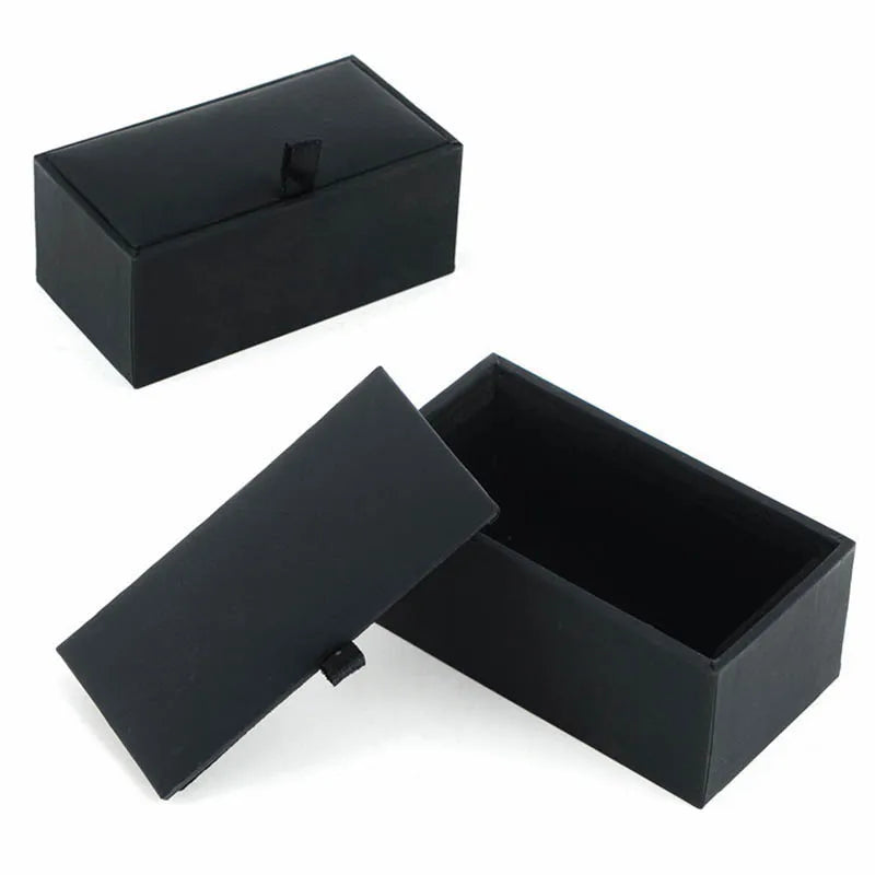 Black PU Leather Geschenk Box for Manschettenknopfe cufflinks Storage Box Jewellery Cuff Links Gift Organizer Packaging Box Case
