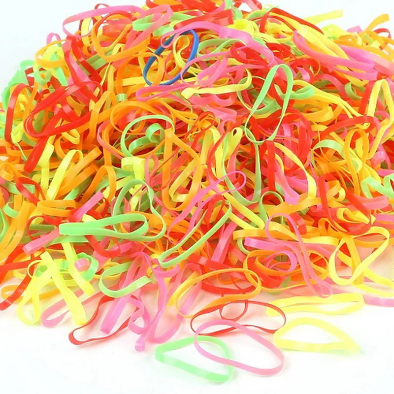 2018 New Random Mixed Child Baby Hair Holders Rubber Bands Elastics Girl's Tie Gum Hair Accessories about 500PCS
