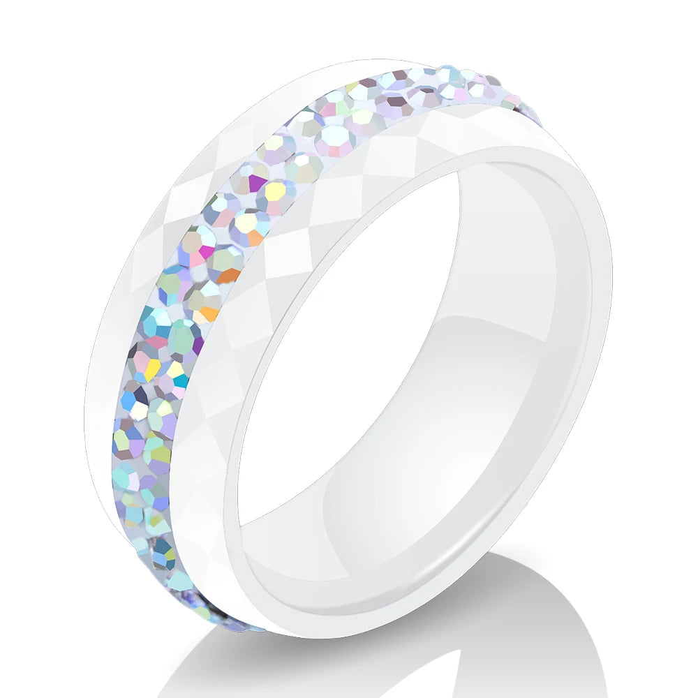 High Qulity Women Jewelry Ring Wholesale Black And White Simple Style Comly Crystal Ceramic Rings for Women