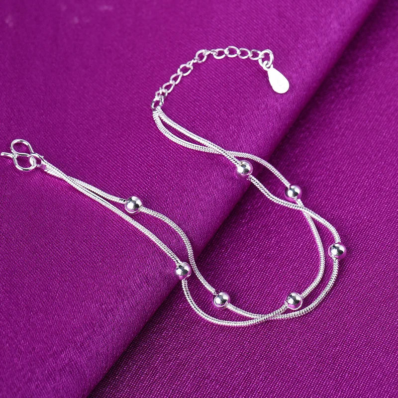 Multi-Style High Quality Silver Plated Anklet For Women Girls Fashion Simple Jewelry New Style Hot Selling