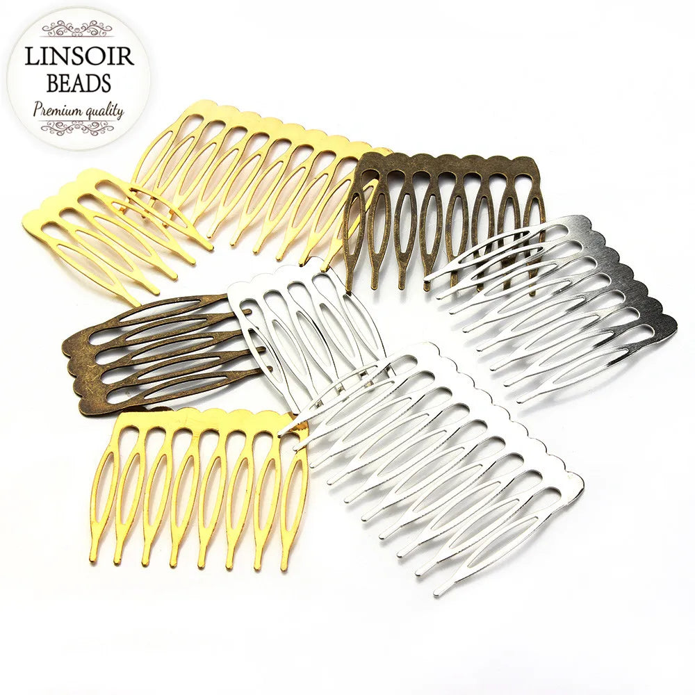 10pcs/lot 5/8/10 Teeth Metal Hair Comb Hair Clips Claw Hairpins DIY Jewelry Findings & Components Wedding Hair Jewelry F1810