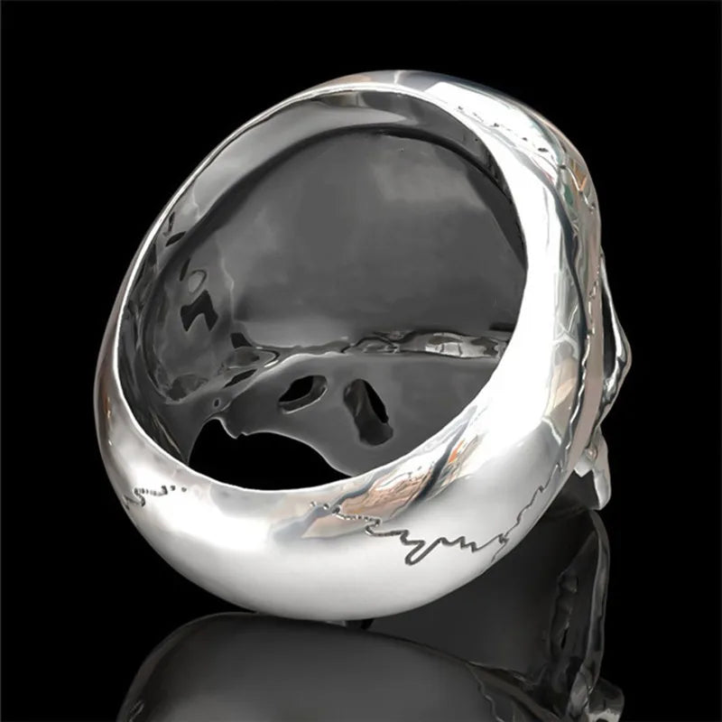 Hip-Hop Men's Biker Rings Ghost Head Skull Rings for Men Gothic Punk Metal Rock Biker Jewelry Accessories Wholesale