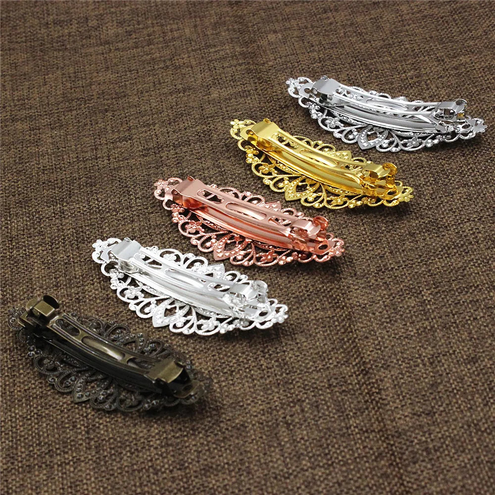 Copper Fashion Hair Snap Clips Accessories flower Women Hairgrips Barrettes Head Hairpins Headdress Length 80mm 1PC K06214