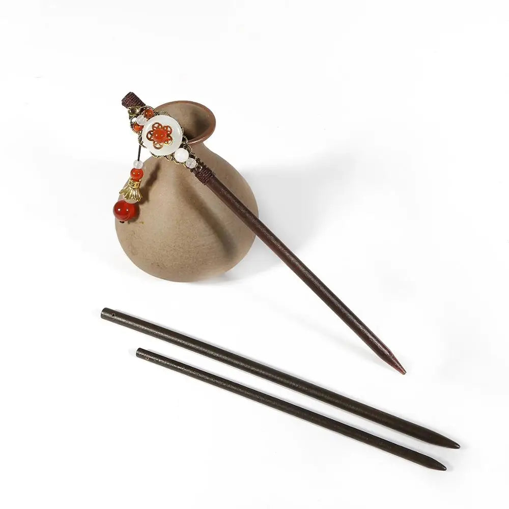 1pcs 18/15cm Classical Wooden Hair Stick Dark Brown Blank Base Hair Stick For DIY Hairpin Headwear Jewelry Hair Accessories