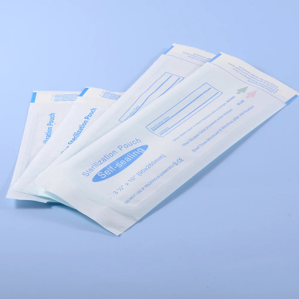 200pcs/Box Self Sealing Sterilization Pouch Bags  Dentistry Medical Grade Disposable Paper+CPP/PET Film Odontologia Supplies