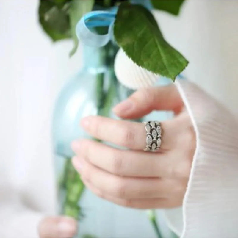 XIYANIKE Silver Color Handmade Engagement Rings for Women Wedding Couple Creative Design Cute Fishs Jewelry Adjustable