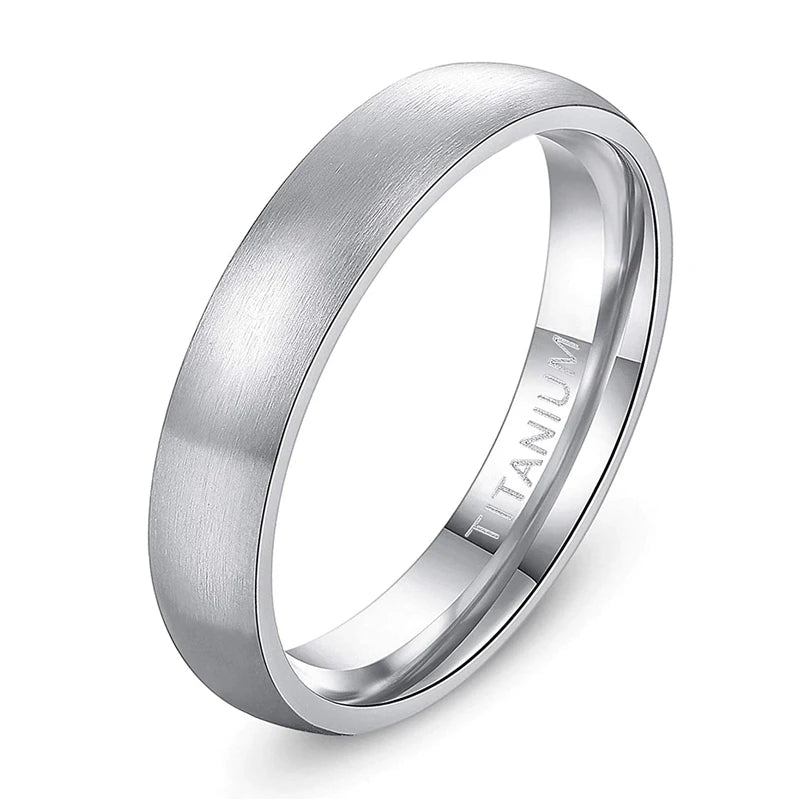 Tigrade 4/6/8mm Brushed Simple Silver/Black Color Titanium Ring Men Minimalist Wedding Band Engagement Rings Women Male Jewelry