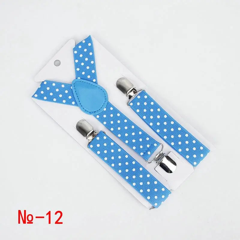 Fashion Polka Dot Colorful Children Belt Baby Boys Girls Suspenders Clip-on Y-Shape Braces Elastic Kids Adjustable 3 Clips Belts